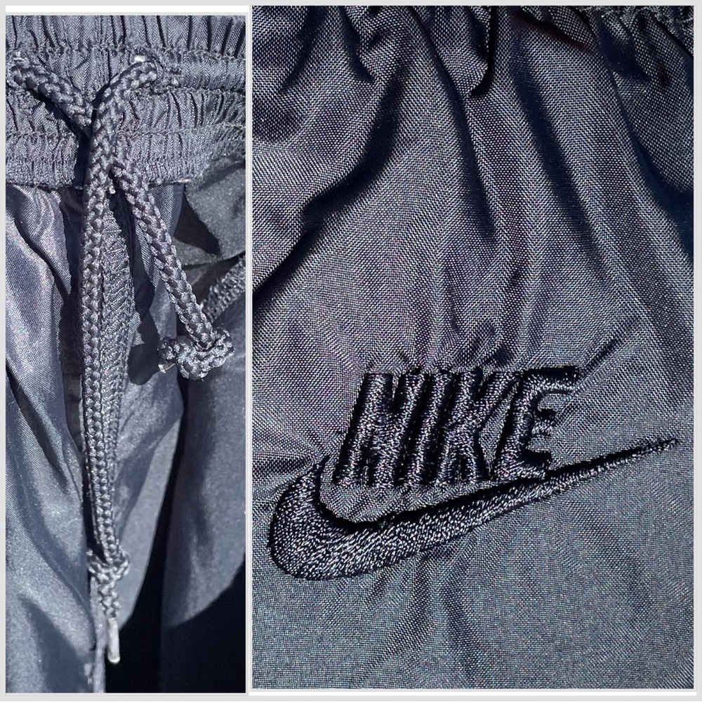 Vtg 90s Nike White Tag Unlined Windbreaker Pants M Blk Ankle Zip Y2K Gorpcore - Picture 5 of 10